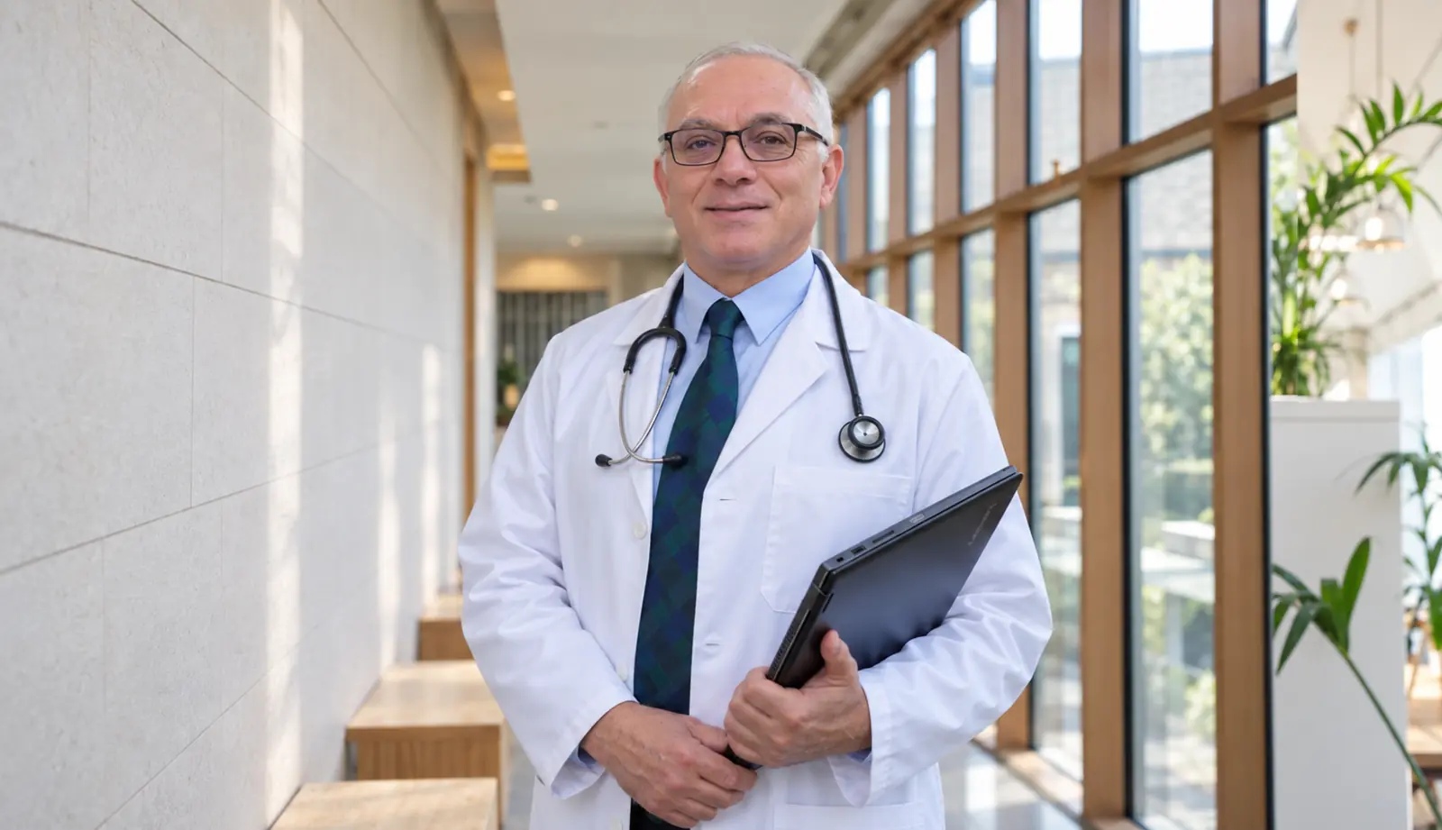 Dr. Magdi Elsaadi in his white coat